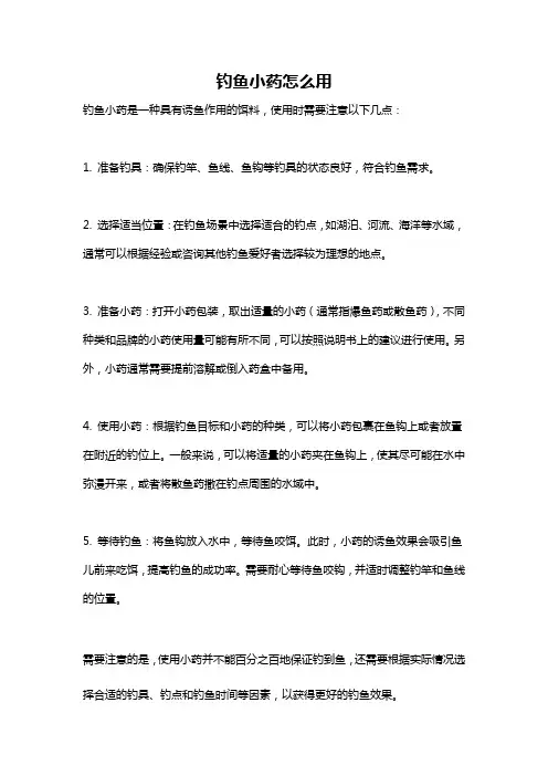 钓鱼小药怎么用