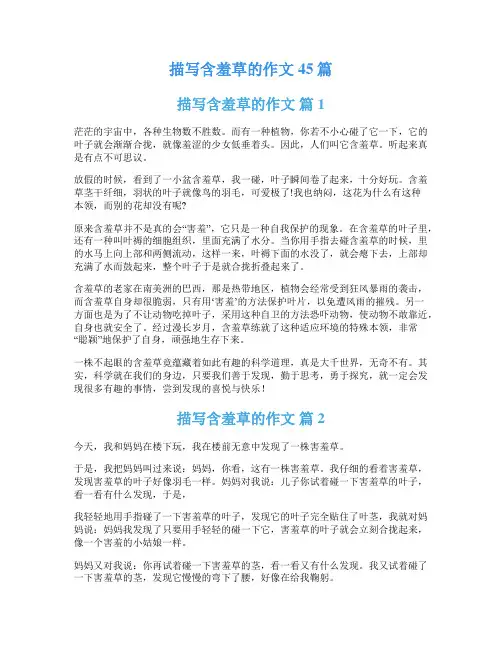 描写含羞草的作文45篇