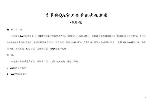 QA室-量化考核方案