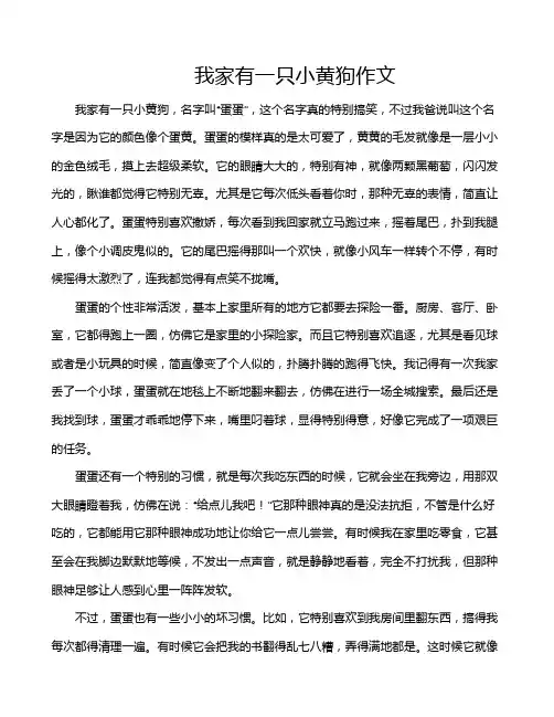 我家有一只小黄狗作文