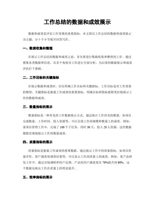 工作总结的数据和成效展示