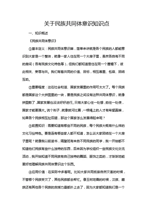 关于民族共同体意识知识点
