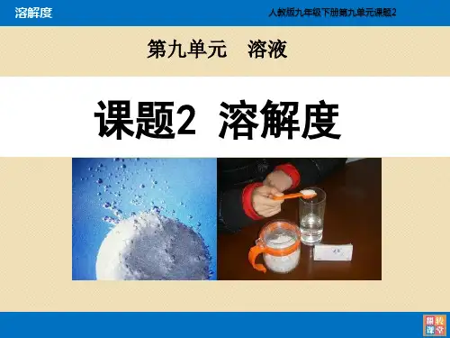 【人教版】九年级化学下册：第9单元  课题2  溶解度(共20张PPT)