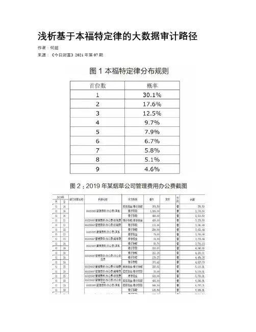 浅析基于本福特定律的大数据审计路径