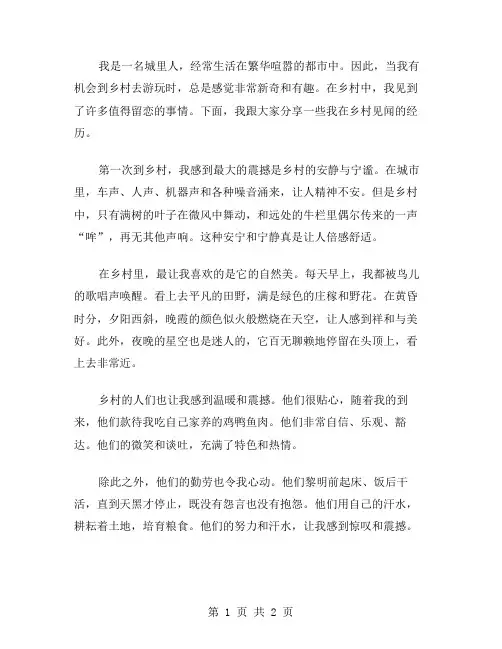 乡村见闻作文范文