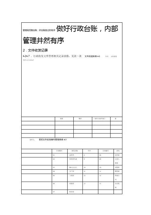 行政管理台账