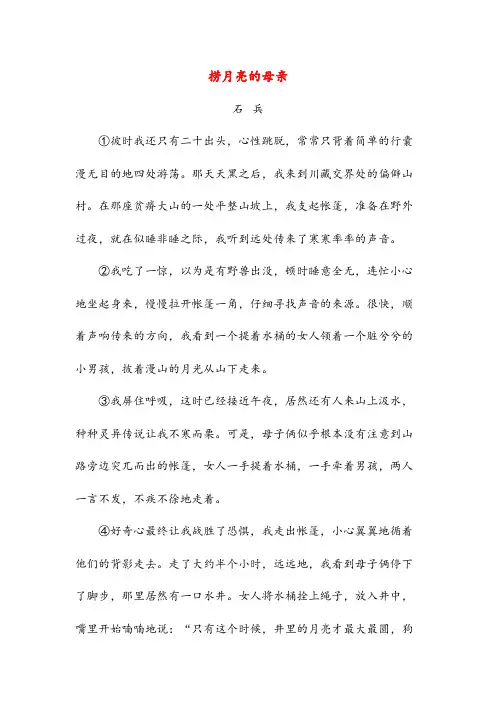 捞月亮的母亲(初中阅读)