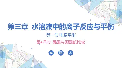 3.1.4+强酸与弱酸的比较+2024-2025学年高二上学期化学人教版(2019)选择性必修1+