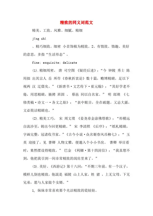 精致的同义词范文