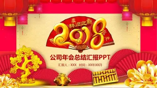 赢战2018公司年会总结汇报PPT模板