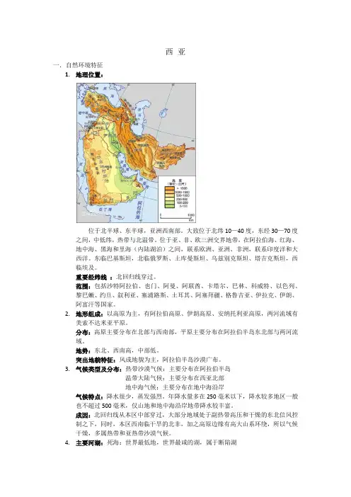 西亚地理简介