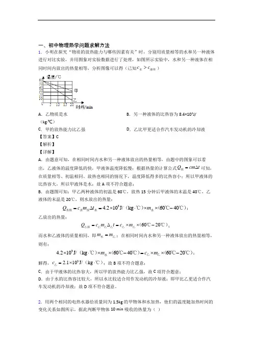 中考物理专题《热学问题求解方法》综合检测试卷含详细答案