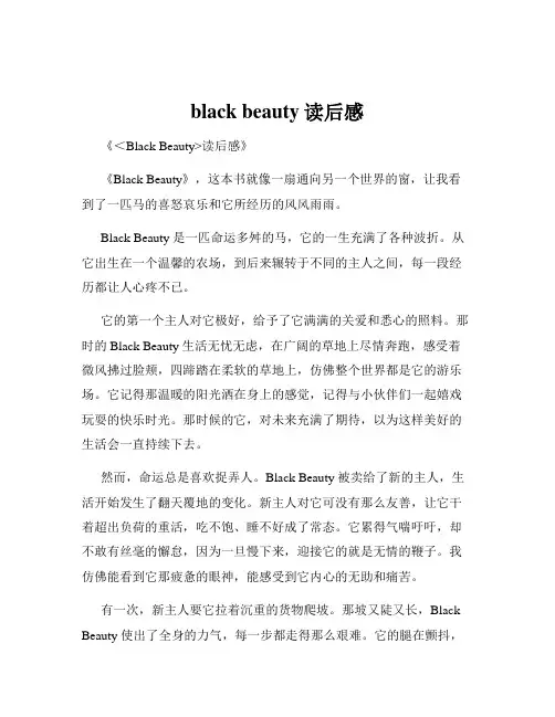 black beauty读后感