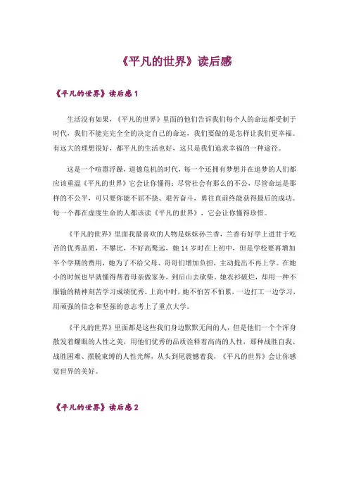 《平凡的世界》读后感_27