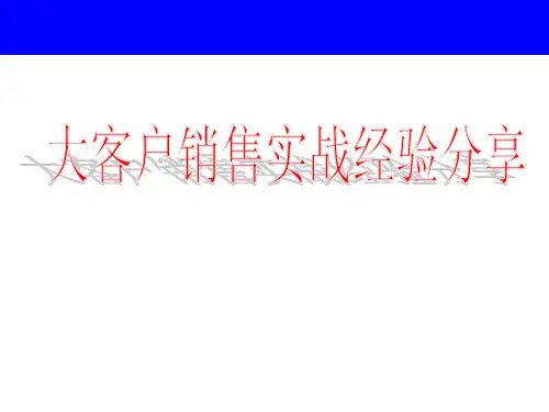 大客户销售实战经验分享125页