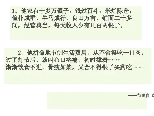 临死前的严监生(定稿)PPT课件