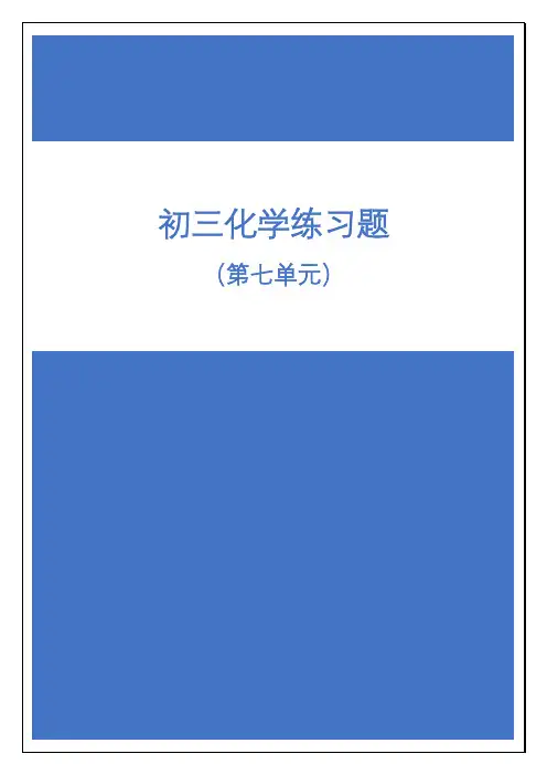 初三化学第七单元练习题