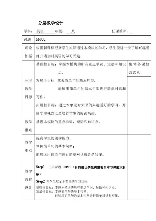 初中英语_外研版八年级下册M6U2Hobbies can make you grow as a person教学设计学情分析教材分析课后反思