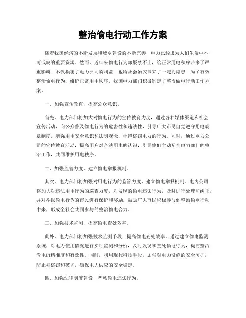 整治偷电行动工作方案