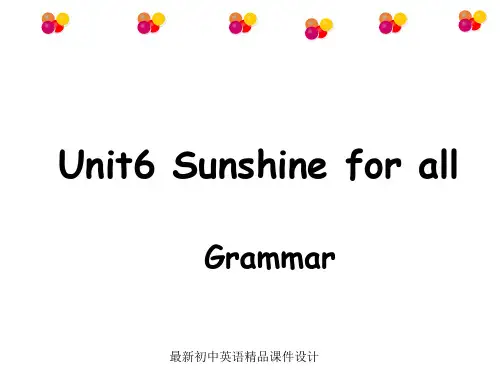 最新牛津译林版八年级英语下册 Unit 6 Sunshine for all Grammar精品课件 (1)