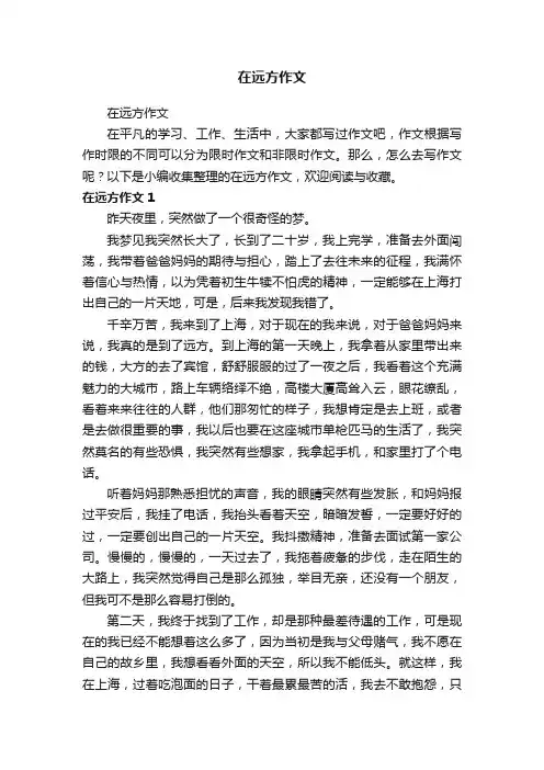 在远方作文
