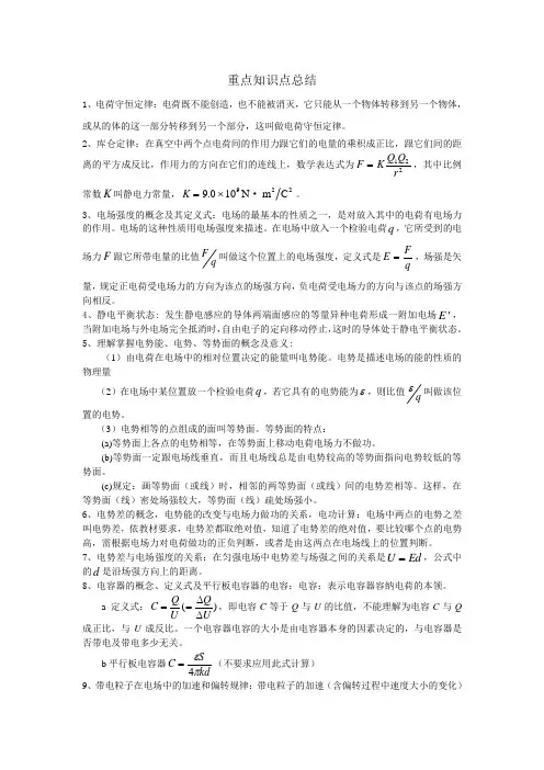 重点知识点总结