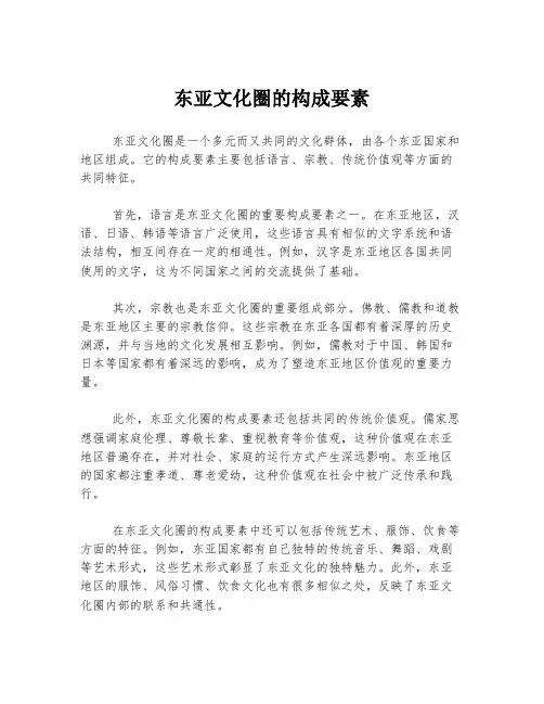 东亚文化圈的构成要素