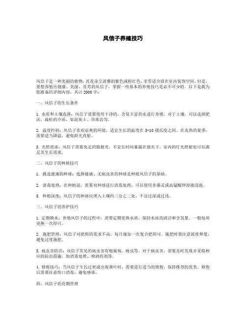 风信子的养殖技巧