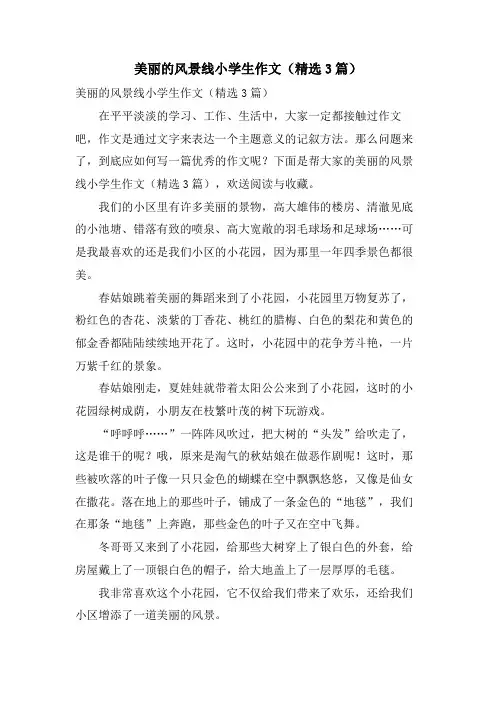 美丽的风景线小学生作文(3篇)