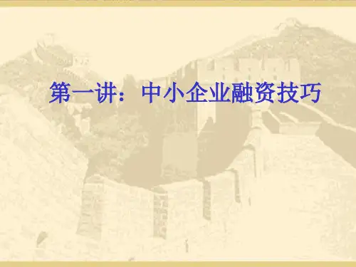 中小企业融资技巧ppt29