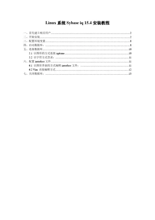 sybase iq 安装教程