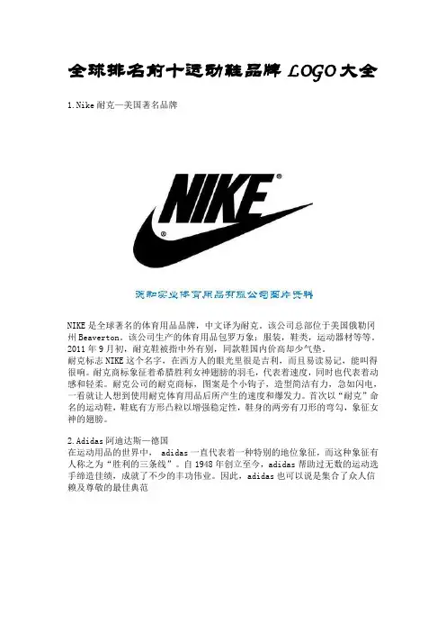 全球排名前十运动鞋品牌LOGO大全