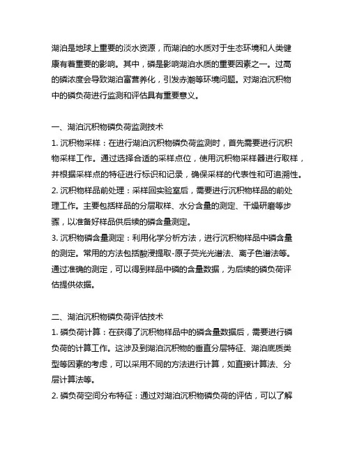 湖泊沉积物磷负荷监测及评估技术指南