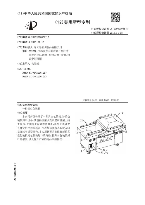 【CN209600943U】一种真空包装机【专利】