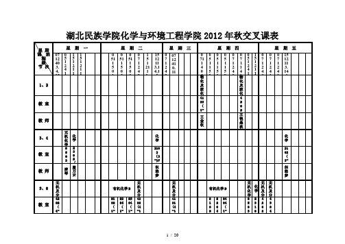 2012年秋课表(现在运行版)