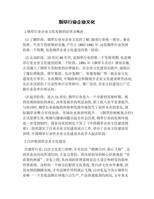 烟草行业企业文化