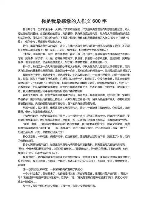 你是我最感激的人作文600字