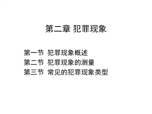 第2章 犯罪现象