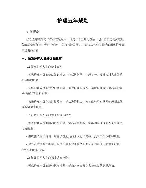 护理五年规划