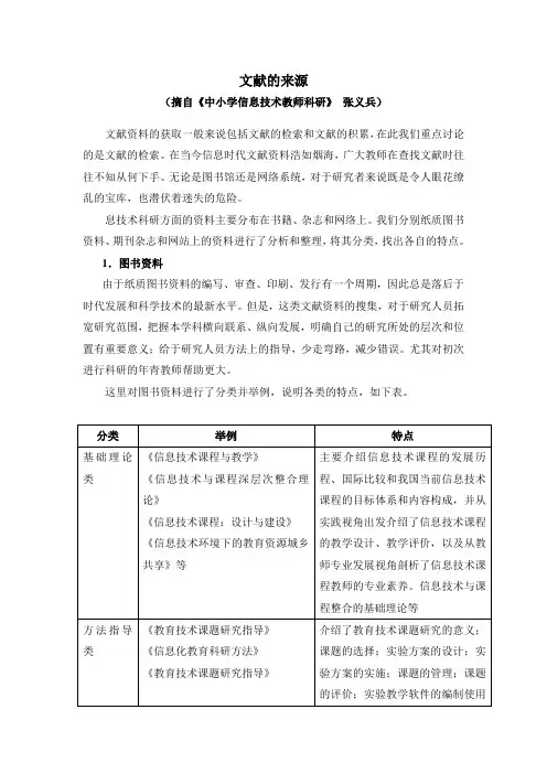 文献的来源