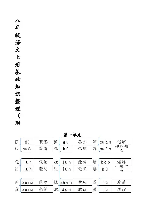 人教版八年级语文上册基础知识(形近字)