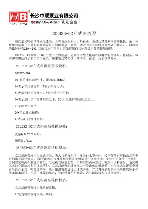 28LBSB-52立式斜流泵