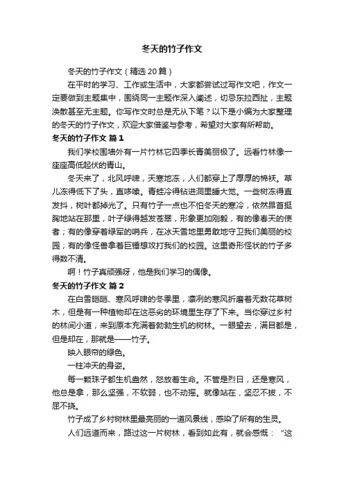 冬天的竹子作文（精选20篇）