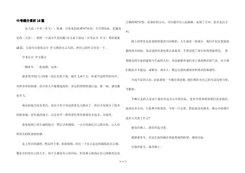 中考满分赏析10篇