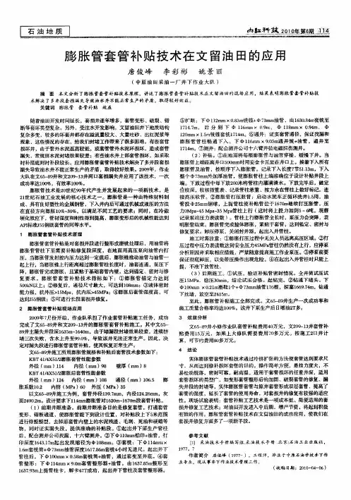 膨胀管套管补贴技术在文留油田的应用