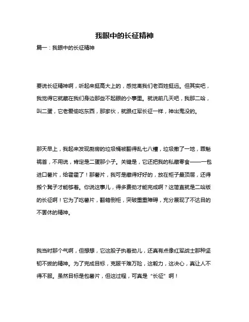 作文《我眼中的长征精神》