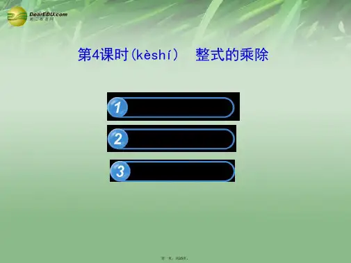 中考数学 第4课时 整式的乘除课件 北师大版