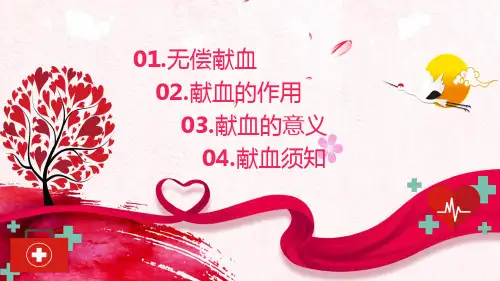 蓝色无偿献血爱心公益活动图文PPT课件