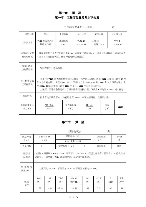  大巷煤柱面作业规程