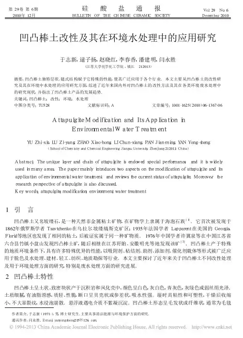 凹凸棒土改性及其在环境水处理中的应用研究